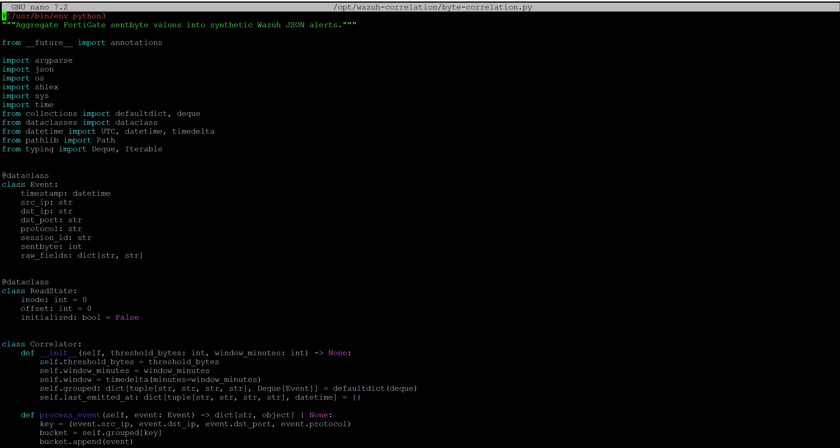 python script